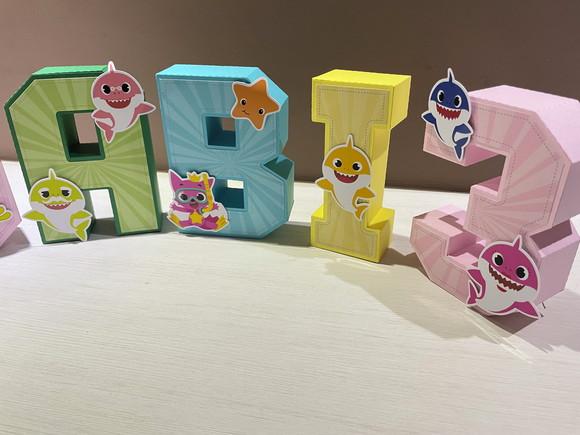 Letras 3d Baby Shark
