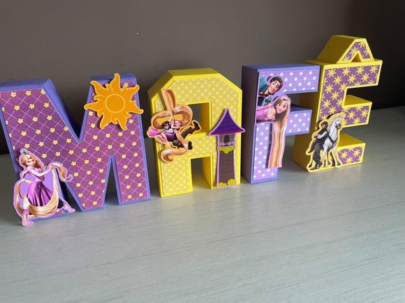 Letras 3d Enrolados Rapunzel