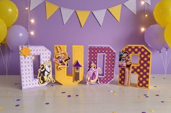 Letras 3d Enrolados Rapunzel