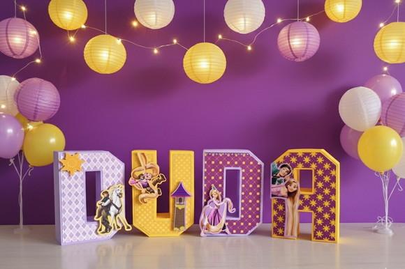 Letras 3d Enrolados Rapunzel
