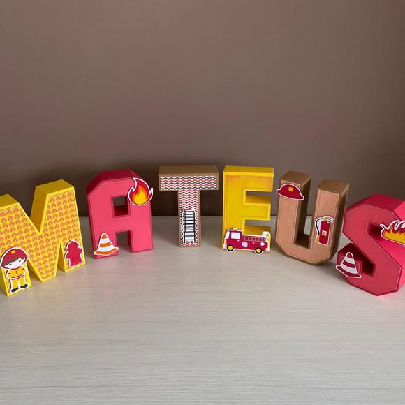 Letras 3d Festa Bombeiros