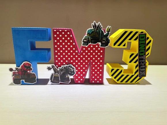 Letras 3d Festa Dinotrux