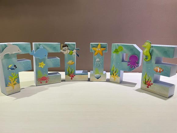 Letras 3d Festa Fundo do Mar