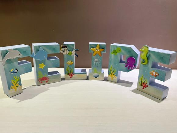 Letras 3d Festa Fundo do Mar