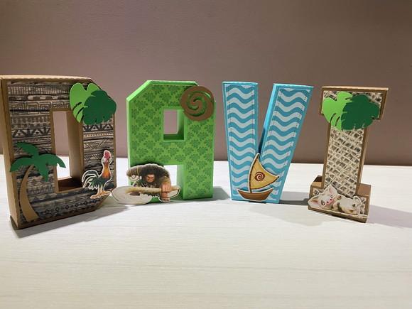 Letras 3d Festa Maui Moana