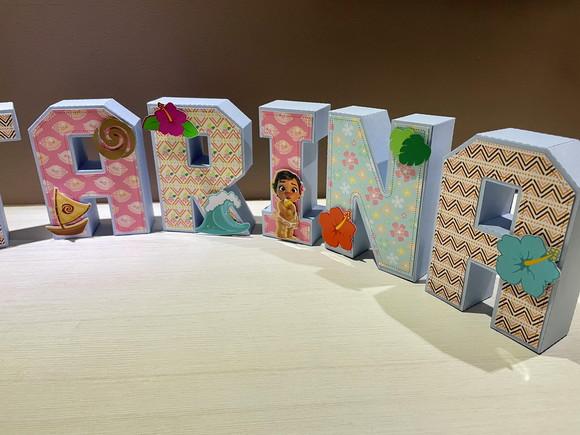 Letras 3d Festa Moana