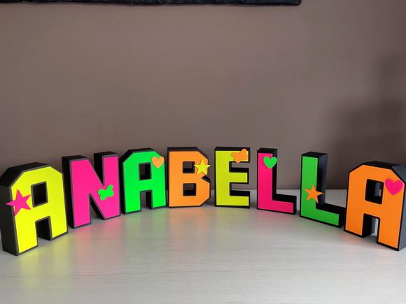Letras 3d Festa Neon