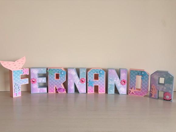 Letras 3d Festa Sereia