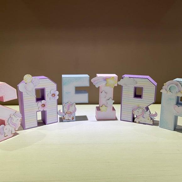 Letras 3d Festa Unicórnio