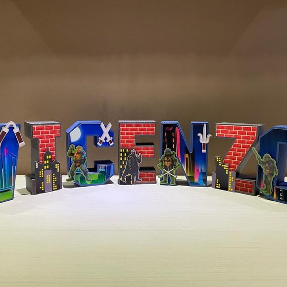 Letras 3d Festa Tartarugas Ninja