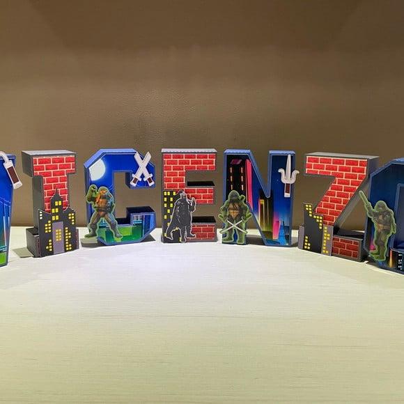 Letras 3d Festa Tartarugas Ninja