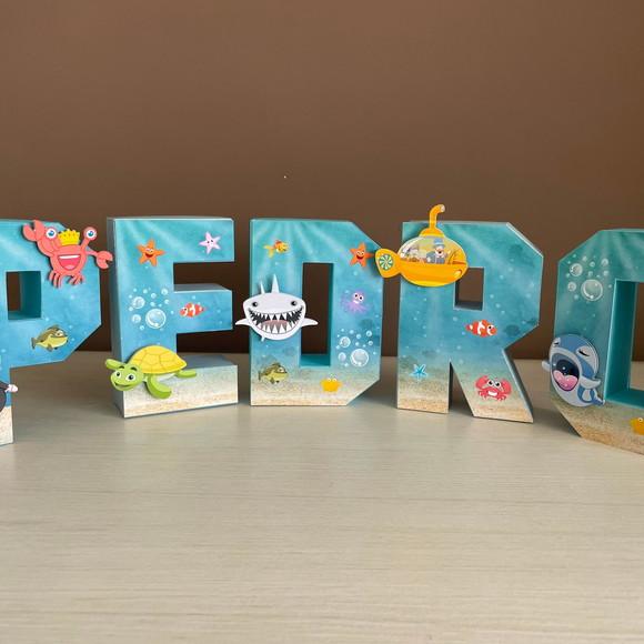 Letras 3d Fundo do Mar Bita