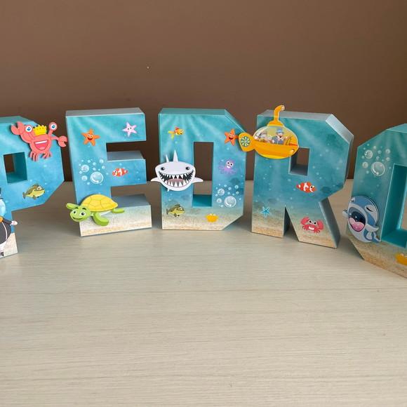 Letras 3d Fundo do Mar Bita