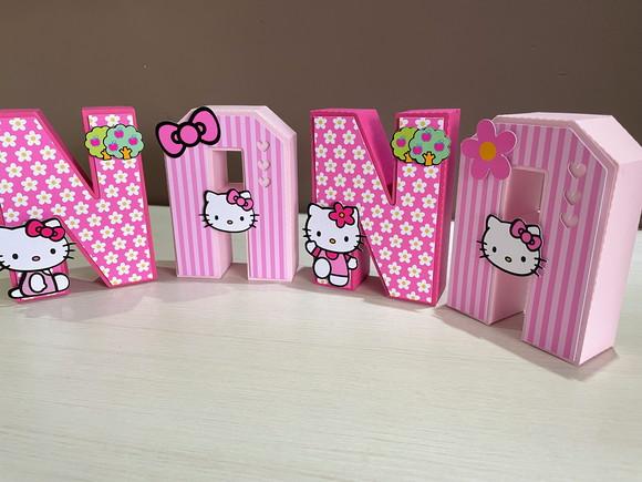 Letras 3d Hello Kitty Rosa