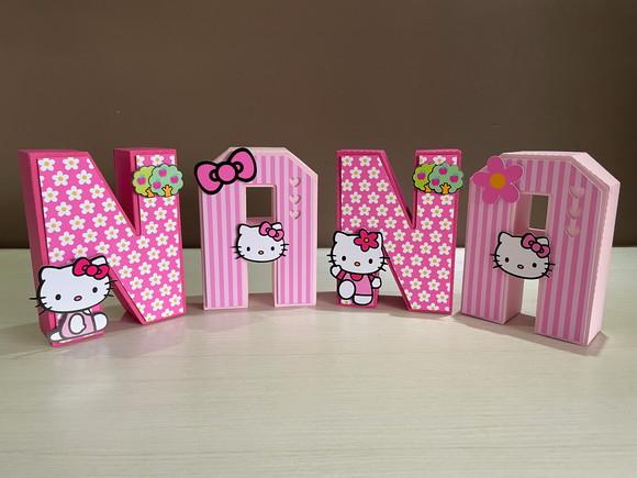 Letras 3d Hello Kitty Rosa