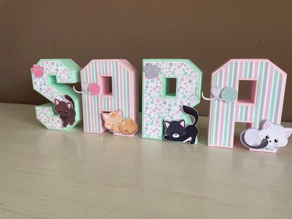 Letras 3d Gatinhos Fofos