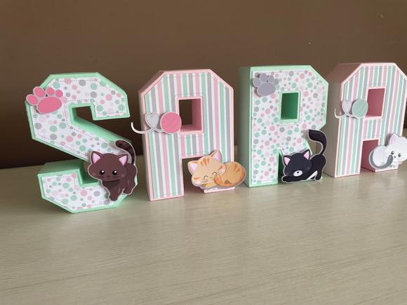 Letras 3d Gatinhos Fofos