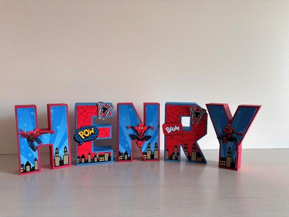 Letras 3d Homem Aranha