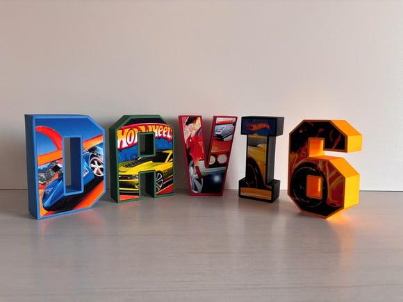 Letras 3d Hotwheels