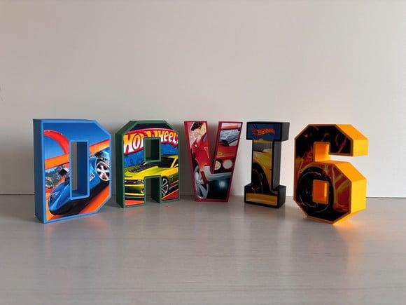Letras 3d Hotwheels