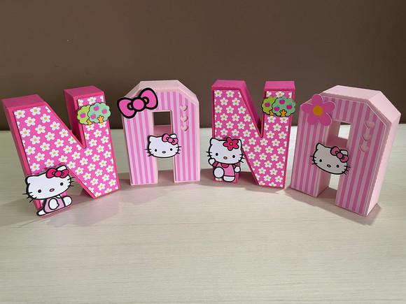 Letras 3d Hello Kitty Rosa