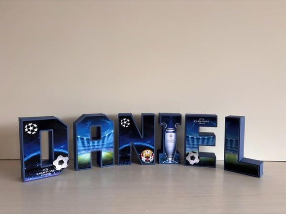 Letras 3d Liga dos Campeões