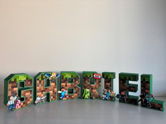 Letras 3d Minecraft