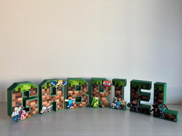 Letras 3d Minecraft