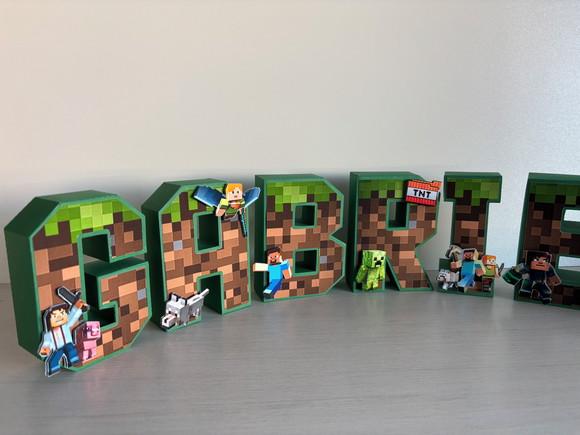 Letras 3d Minecraft
