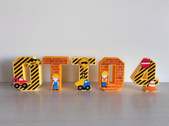 Letras 3d Obras Construtor