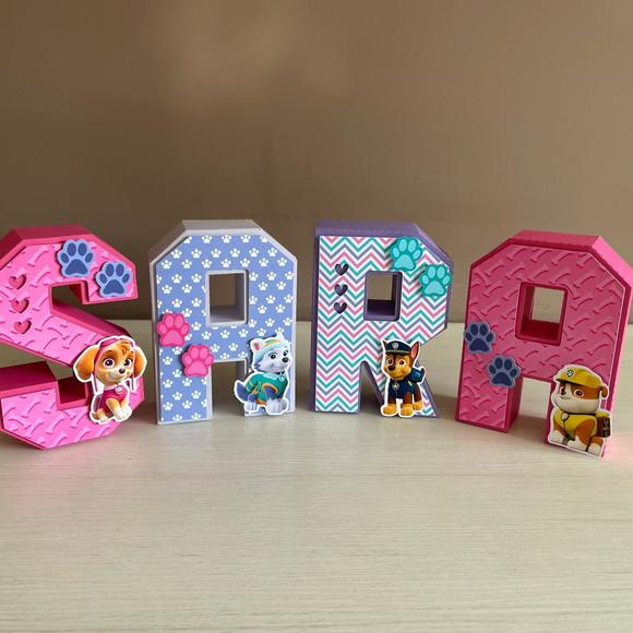 Letras 3d Patrulha Canina Menina