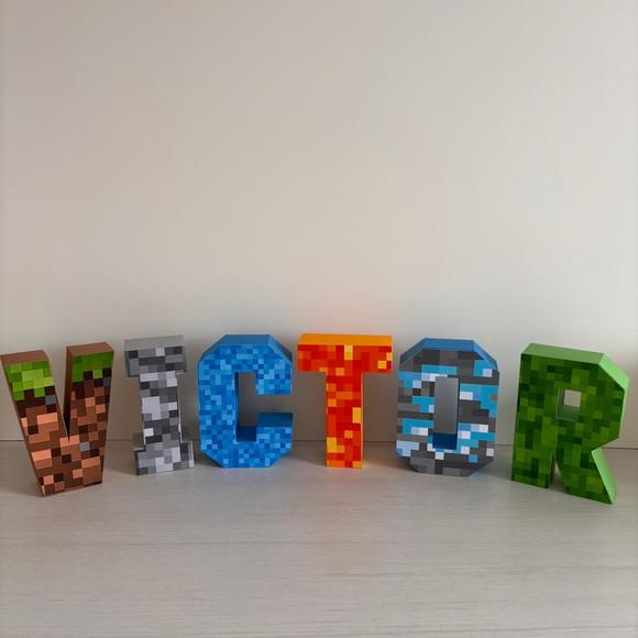 Letras 3d Personalizadas Minecraft