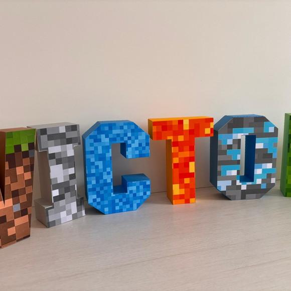 Letras 3d Personalizadas Minecraft