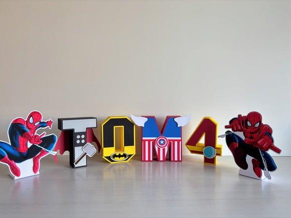 Letras 3d Super Heróis