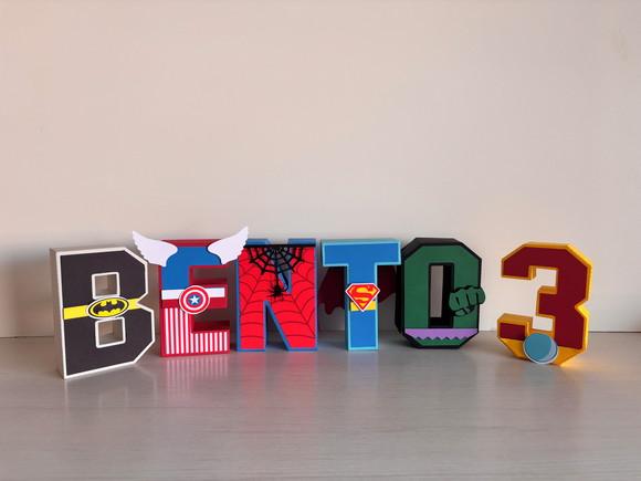 Letras 3d Super Heróis