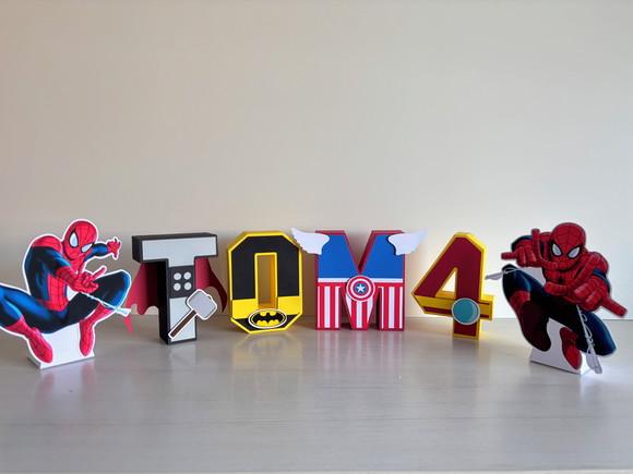 Letras 3d Super Heróis