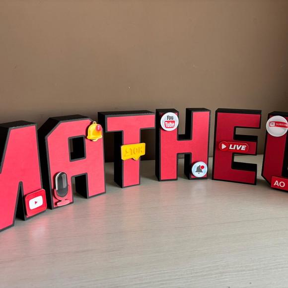 Letras 3d Youtube