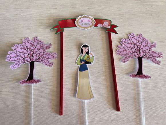 Topo de Bolo Festa Mulan