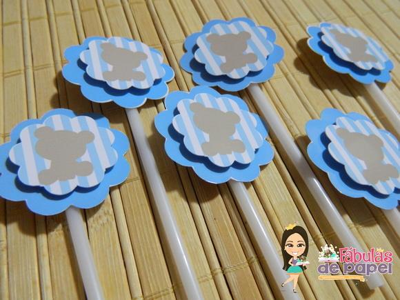 Topper para Docinho Chá de Bebê Ursinho Kit com 30