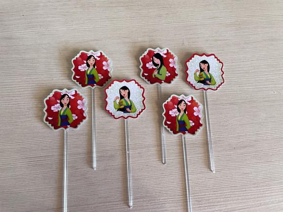 Toppers para Docinhos Festa Mulan