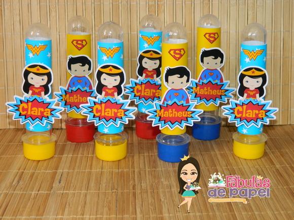 Tubete Super Man e Mulher Marvilha
