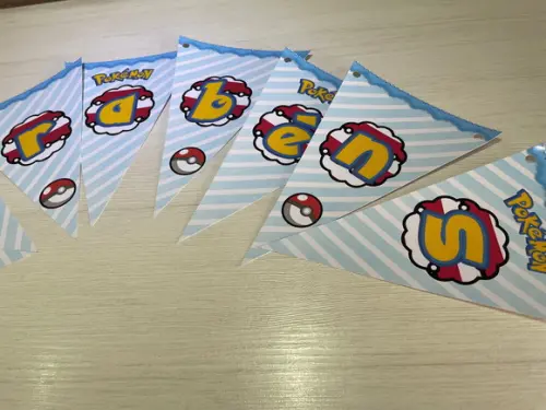Bandeirolas Festa Pokemon