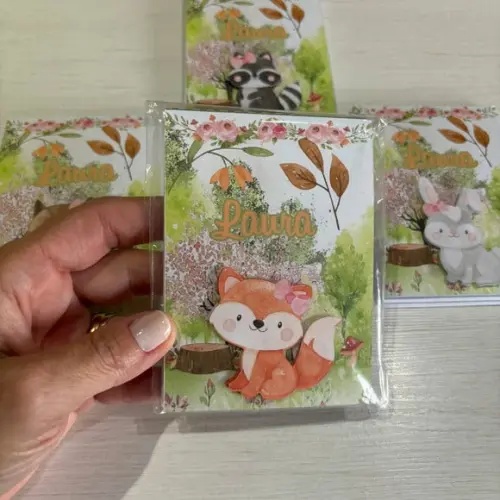 Kit lembrancinha Maternidade Bloquinho Personalizado Bosque