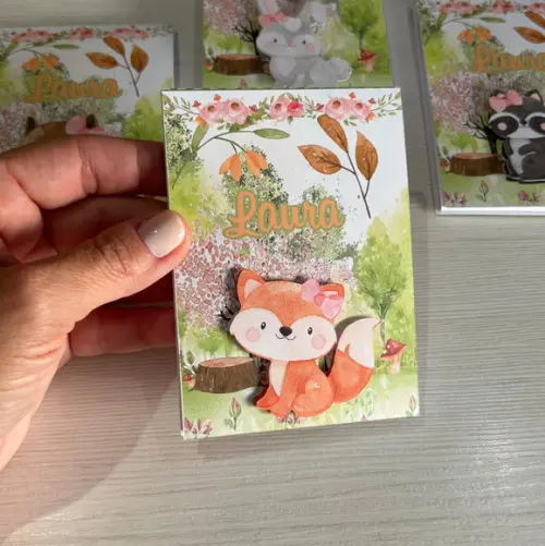 Kit lembrancinha Maternidade Bloquinho Personalizado Bosque