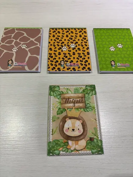 Bloquinho Personalizado Lembrancinha Festa Safári Kit com 20