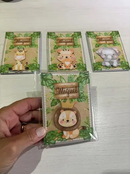 Bloquinho Personalizado Lembrancinha Festa Safári Kit com 20