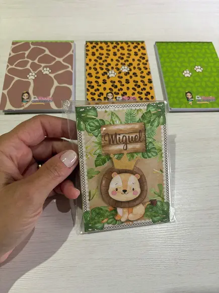 Bloquinho Personalizado Lembrancinha Festa Safári Kit com 20