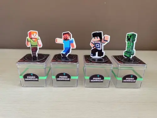 Caixa de Acrílico Festa Minecraft