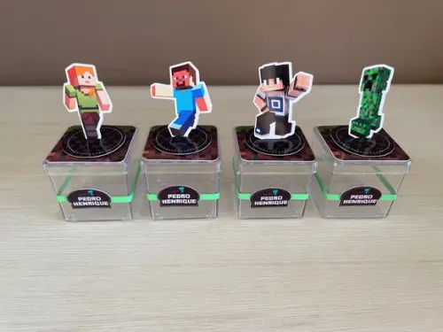 Caixa de Acrílico Festa Minecraft