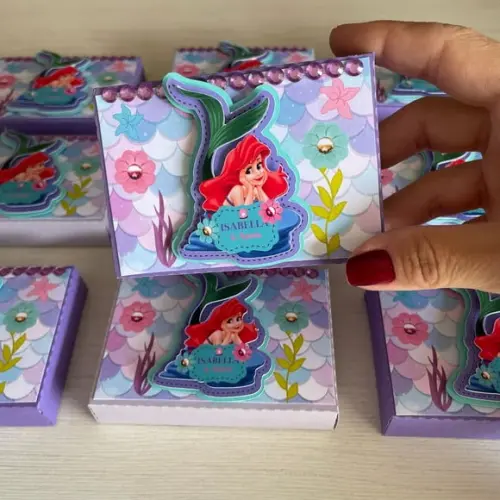 Kit com 10 Caixas para Kitkat Pequena Sereia Ariel